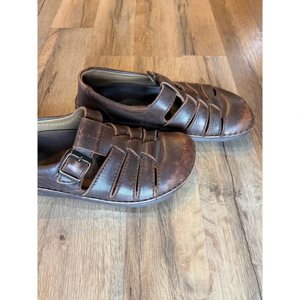 Vintage Birkenstock Memphis Fisherman Shoes Brown Leather EU 40 L9 M7 - Picture 5 of 10